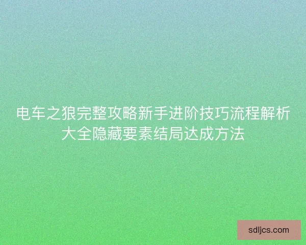 电车之狼完整攻略新手进阶技巧流程解析大全隐藏要素结局达成方法